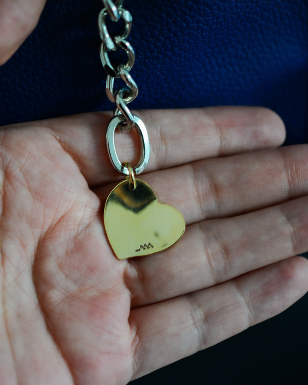 Emma Corazón Tumbaga Azul Cobalto